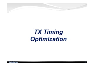 By Criterion 25
TX Timing
Optimization
 