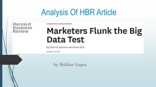 Analysis Of HBR Article
by Shikhar Gupta
 