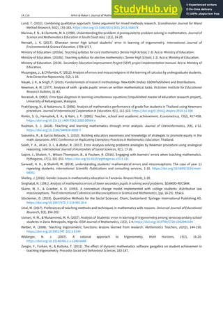 Analysis Of High School Students Errors In Solving Trigonometry ...