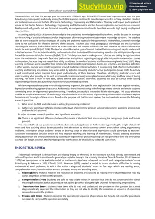 Analysis Of High School Students Errors In Solving Trigonometry ...