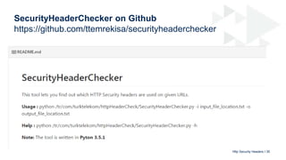 Analysis of HTTP Security Headers in Turkey | PPTX