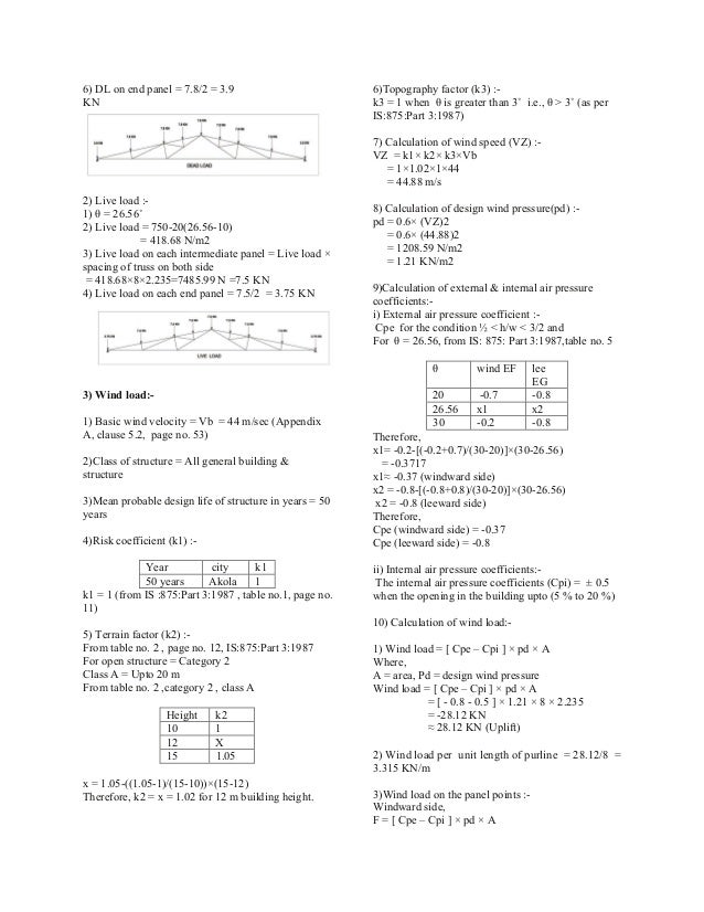 industrial shed design calculation