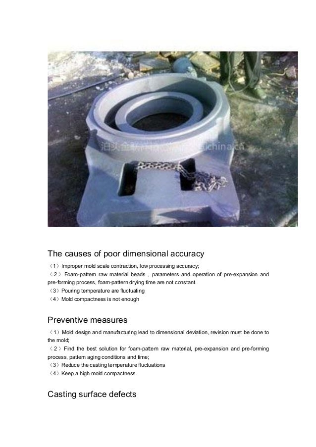 Analysis of lost foam casting defects