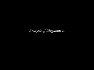 Analysis of Magazine s.. 