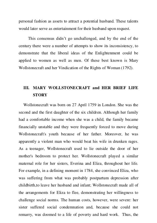 How Do I Write A Thesis Statement For An Essay Personal Essay On Healthy Living also Argumentative Essay Examples For High School Analysis Of Mary Wollstonecrafts Vindication English Composition Essay