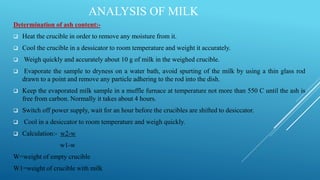 Analysis of milk and milk product | PPTX