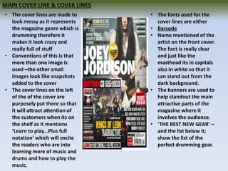 Cover Line Examples Analysis of music magazines front covers | PPTX