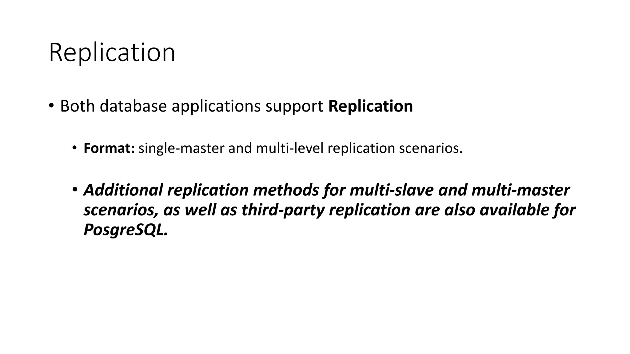 Analysis of mysql and postgresql | PPT
