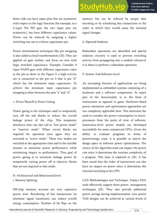 Analysis Of Optimization Techniques For Low Power VLSI Design | PDF