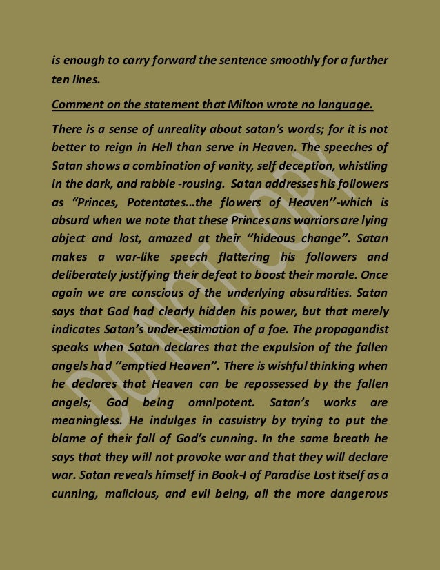 Paradise lost analysis line by line image