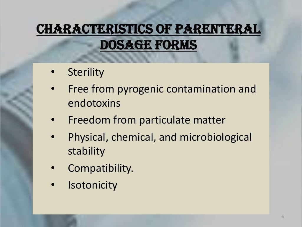 Analysis Of Parenteral Dosage Forms Bjl Final Seminar