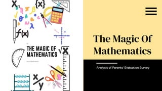 SLIDESMANIA.COM
The Magic Of
Mathematics
Analysis of Parents’ Evaluation Survey
 