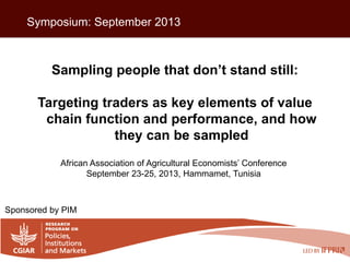 The analysis of traders in a developing country value chain: Pig traders in Uganda