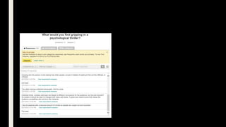 Analysis of pilot questionnaire