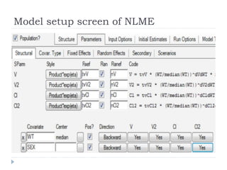 Model setup screen of NLME

 
