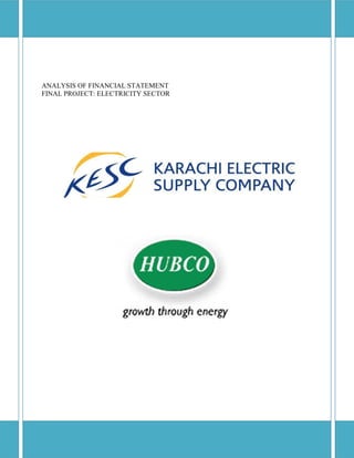 ANALYSIS OF FINANCIAL STATEMENT
FINAL PROJECT: ELECTRICITY SECTOR
 