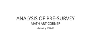 ANALYSIS OF PRE-SURVEY
MATH ART CORNER
eTwinning 2018-19
 