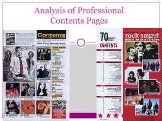 Analysis of Professional
   Contents Pages
 
