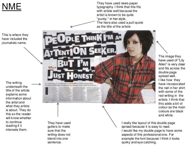 Analysis of professional double page spread (1)