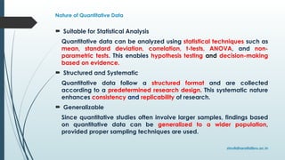 Comprehensive Guide to Quantitative Data Analysis and Parametric Tests ...