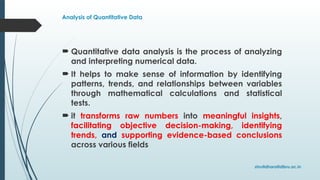 Analysis of Quantitative Data Parametric and non-parametric tests.pptx