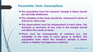 Analysis of Quantitative Data Parametric and non-parametric tests.pptx