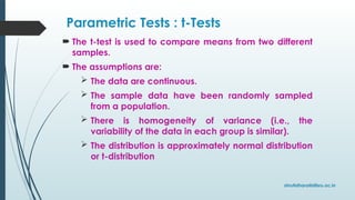 Analysis of Quantitative Data Parametric and non-parametric tests.pptx