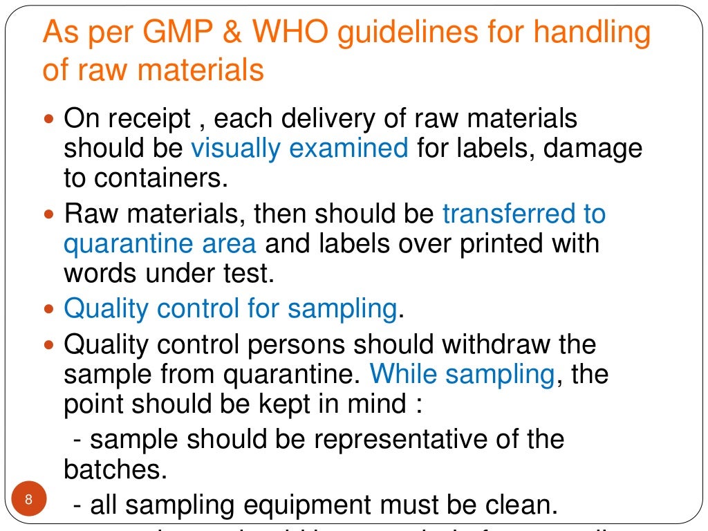 Analysis of Raw Materials