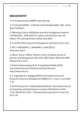 Analysis of recruitment and selection process | PDF