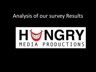 Analysis of our survey Results
 