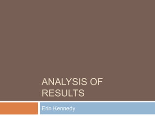 ANALYSIS OF
RESULTS
Erin Kennedy
 