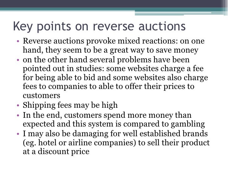 Analysis Of Reverse Auction sites