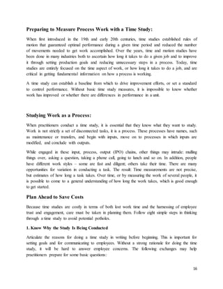 Manufacturing Process Time Study Analysis of sewing section efficiency by time study technique in ...