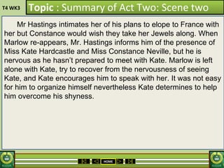 Summary and Analysis of she stoops to conquer By Oliver Goldsmith | PDF