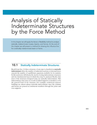 Analysis of statically indeterminate structures by force method