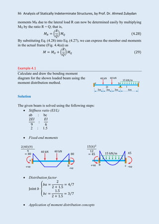 Analysis of statically indeterminate structures | PDF