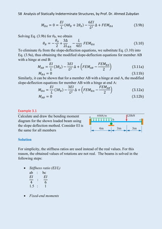 Analysis of statically indeterminate structures | PDF