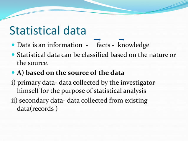 Analysis of statistical data in heath information management