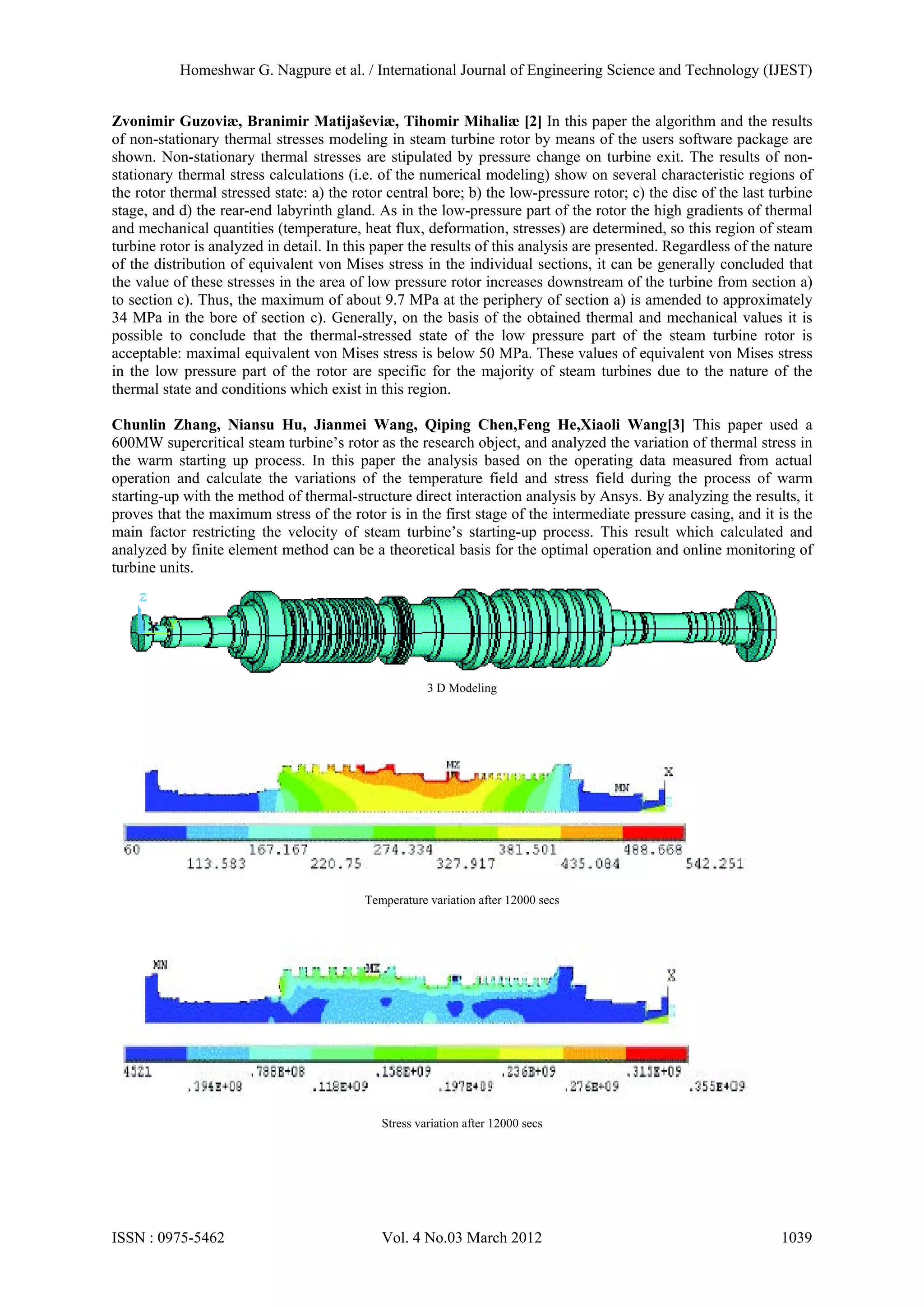 Analysis of stresses in turbine rotor 11.10