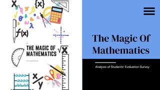 SLIDESMANIA.COM
The Magic Of
Mathematics
Analysis of Students’ Evaluation Survey
 