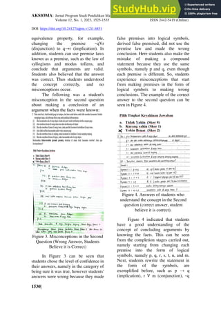 Analysis Of Student S Misconceptions In Solving Mathematic Logic ...