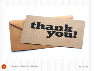 12/15/201629 VIKAS COLLEGE OF PHARMACY
 