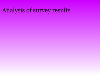 Analysis of survey results 
