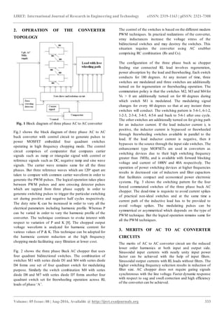 Analysis of symmetrical & asymmetrical pwm based three phase ac to ac ...