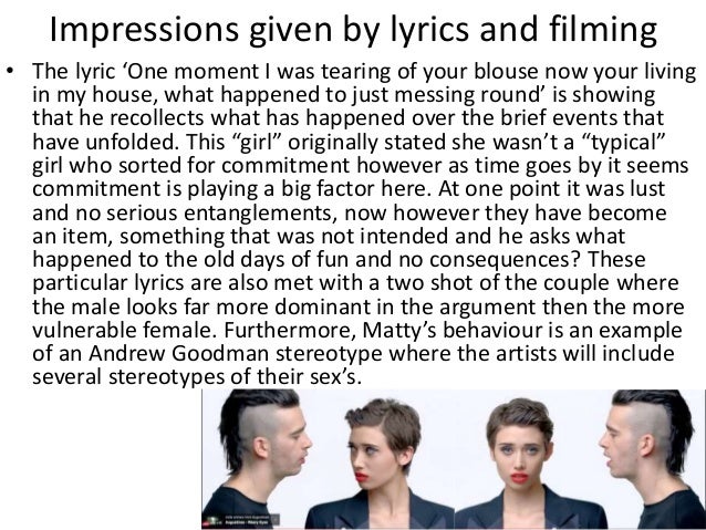 5 impressions given by lyrics