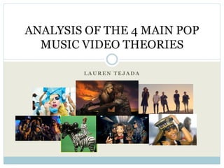 L A U R E N T E J A D A
ANALYSIS OF THE 4 MAIN POP
MUSIC VIDEO THEORIES
 