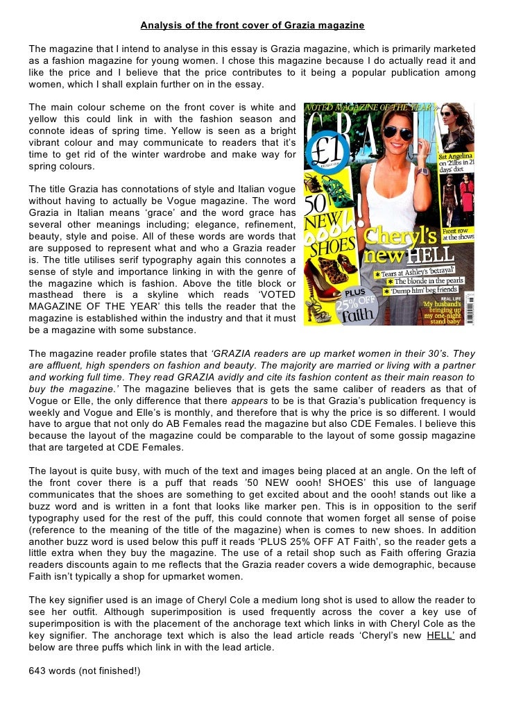 Magazine cover essay