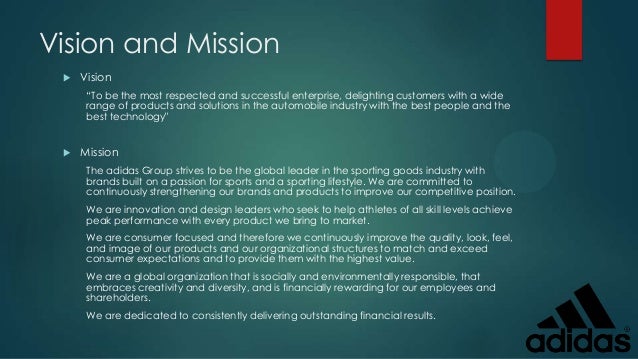 adidas company vision and mission