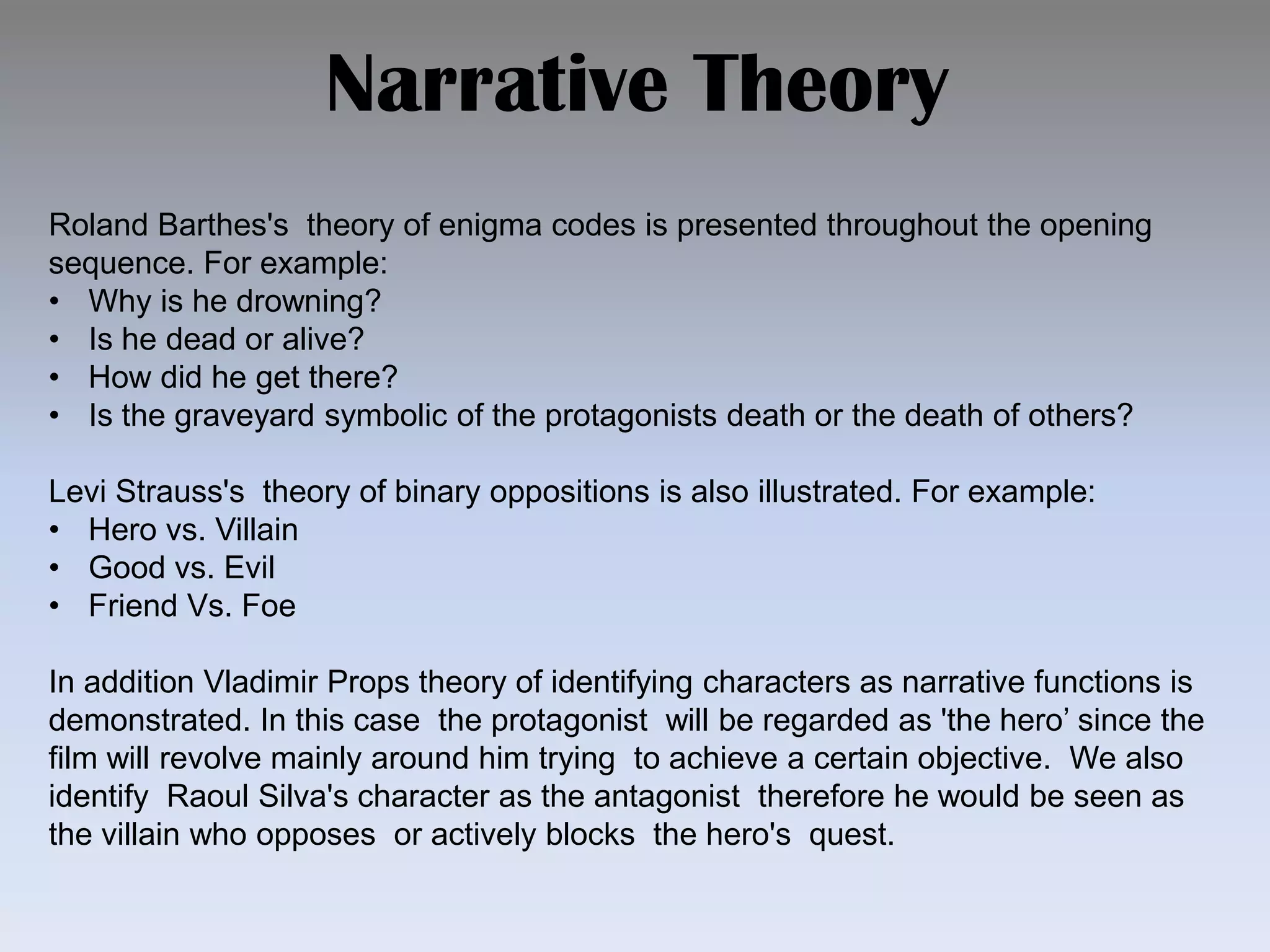 Analysis of the opening sequence of skyfall | PPTX