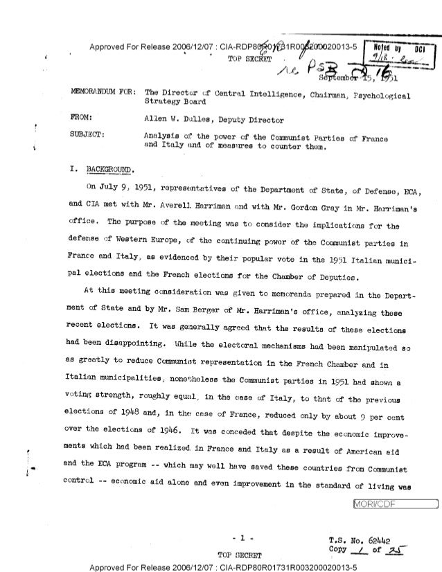 The Cia Countered Communist Parties In France And Italy
